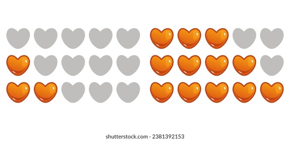 Game review rate five hand click finger concept. Vector graphic design element illustration	