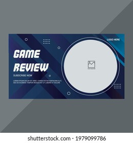 Game Review Thumbnail Design Vector, Thumbnail Banner Design, Illustration, Modern Thumbnail Design Template