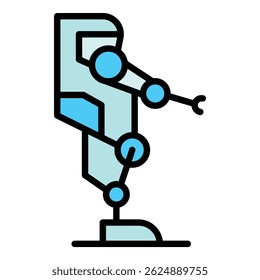Game robot icon outline vector. Exoskeleton suit. Artificial man color flat