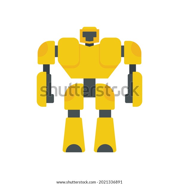 Game robot\
transformer icon. Flat illustration of game robot transformer\
vector icon isolated on white\
background