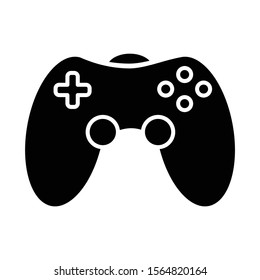 Game room glyph icon. Gamepad. Video game controller. Community recreation area. Room for spending time with friends. Joystick. Silhouette symbol. Negative space. Vector isolated illustration