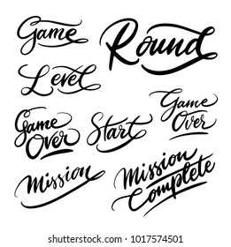 Game and round handwriting calligraphy. Good use for logotype, symbol, cover label, product, brand, poster title or any graphic design you want. Easy to use or change color
 