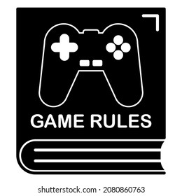 Game rules icon in modern silhouette style design. Vector illustration isolated on white background.