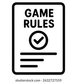 game rules icon on white background vector
Vector line icon board games