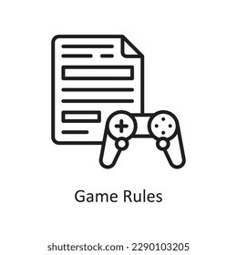 Game Rules Vector Outline icon Design illustration. Gaming Symbol on White background EPS 10 File