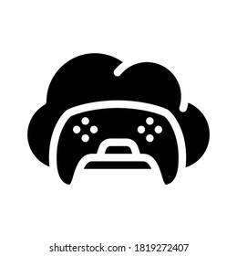 game safe cloud glyph icon vector. game safe cloud sign. isolated contour symbol black illustration