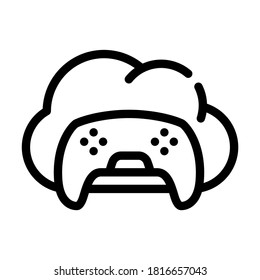 game safe cloud line icon vector. game safe cloud sign. isolated contour symbol black illustration