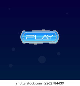 Game Sci-Fi Futurictic Button UI Neon Blue Sky Bubbles Background Dark Blue Vector Design