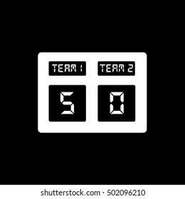 Game Score Flat Icon On Black Background