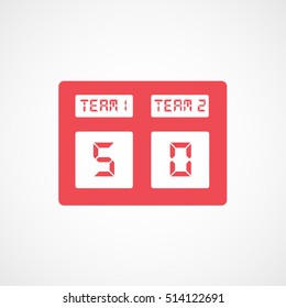Game Score Red Flat Icon On White Background