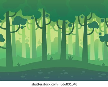 Game Seamless Horizontal Forest Background for side scrolling 2D games, action, adventure, hack and slash for PC computers, mobile apps and browsers