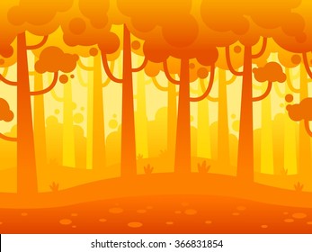 Game Seamless Horizontal Forest Background for side scrolling 2D games, action, adventure, hack and slash for PC computers, mobile apps and browsers