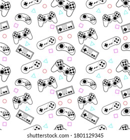 game seamless pattern with a white background