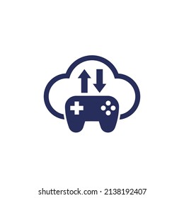 game server icon with gamepad and cloud