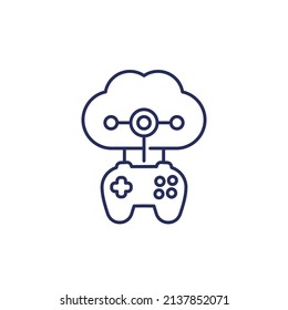 game server line icon on white