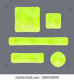 Game Set Of Different  Buttons  Bars And Popup Windows In Green Lime   Fairy Abstract  Color Juicy Colorful Vector Design