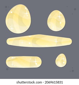 Game Set Of Different  Buttons  Bars And Popup Windows In Yellow Gloden Egg   Fairy Abstract  Color Juicy Colorful Vector Design