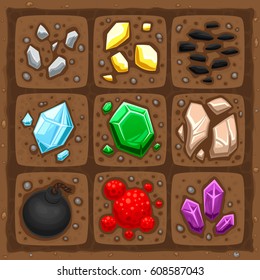 Game set for match3 game miner