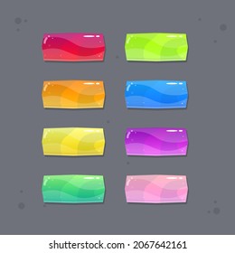 Game Set Of Square Buttons With Sharp Corners In Different Colors Juicy Colorful Vector Design