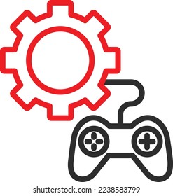 Configuración del juego Icono vector que es adecuado para el trabajo comercial y que se puede modificar o editar fácilmente
