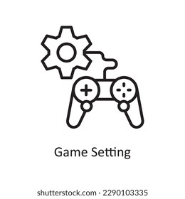 Game Setting Vector Outline icon Design illustration. Gaming Symbol on White background EPS 10 File
