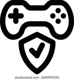 Game Shield, Game Element, Game Protection Outline Icon