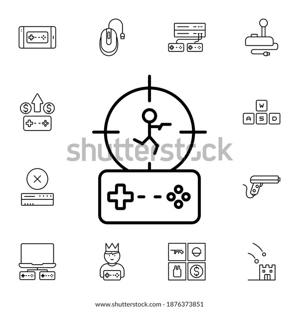 Game Shooter Player Target Game Controller Stock Vector (Royalty Free) 1876373851 Shutterstock