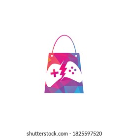 Game Shop controller and bag logo Template Design Vector. Gaming Store Logo	