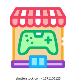 game shop icon vector. game shop sign. color symbol illustration