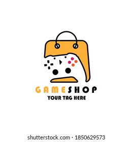 game shop logo color vector illustration template design