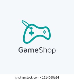 Game Shop Logo Design. Controller icon vector