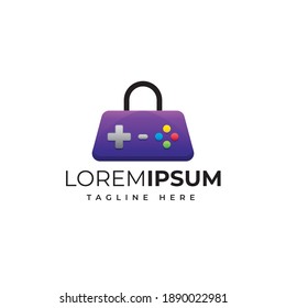 Game shop logo design vector template