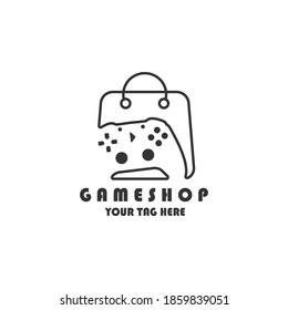 game shop logo line art vector illustration template design