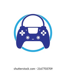 Game shop vector logo. design. Shopping bag combination joystick icon vector design.	