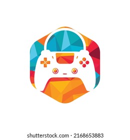Game shop vector logo. design. Shopping bag combination joystick icon vector design.	