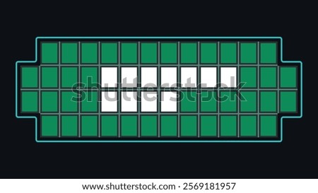Game show board featuring a grid of tiles with a horizontal row of white highlights.