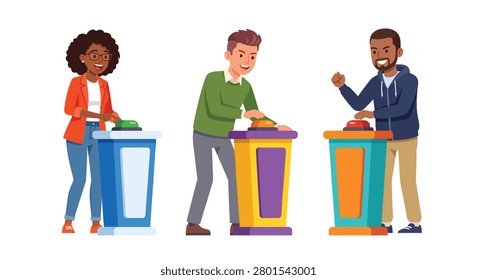 Game Show Buzzers With Contestants Vector Illustration