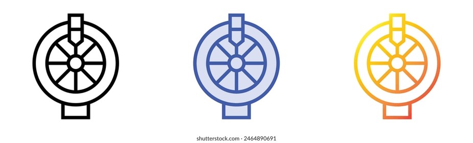 icono del programa de juegos. Diseño de estilo de relleno lineal, azul y degradado aislado sobre fondo blanco