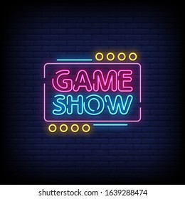 Game Show Neon Signs Style Text Vector