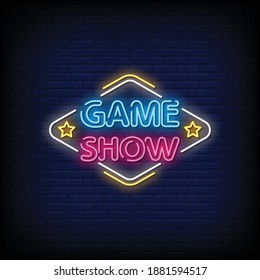 Game Show Neon Signs Style Text Vector
