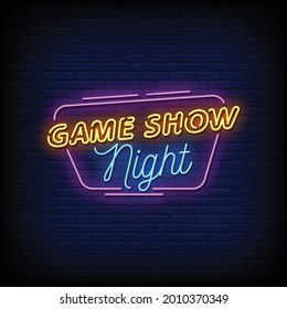 Game Show Night Neon Signboard On Brick Wall