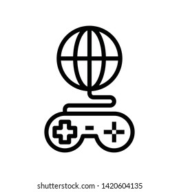 Game sign icon. Entertainment, competition and media. Linear style sign for mobile concept and web design. Game symbol illustration. vector graphics - Vector.