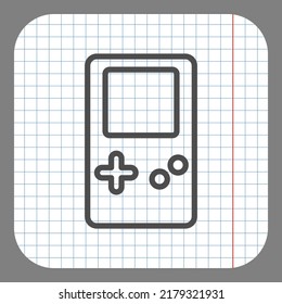Game simple icon vector. Flat design. On graph paper. Grey background.ai