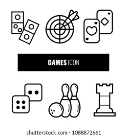 game simple line art set icon vector template