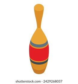 Game skittles icon isometric vector. Ball target success. Pin strike equipment