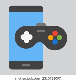 Icono plano del smartphone de juego, uso para presentación de aplicaciones móviles del sitio web