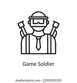 Game Soldier Vector Outline icon Design illustration. Gaming Symbol on White background EPS 10 File