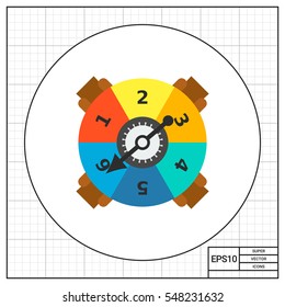 Game Spinner With Numbers And Arrow Icon