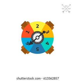 Game Spinner With Numbers And Arrow Icon