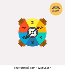 Game Spinner With Numbers And Arrow Icon